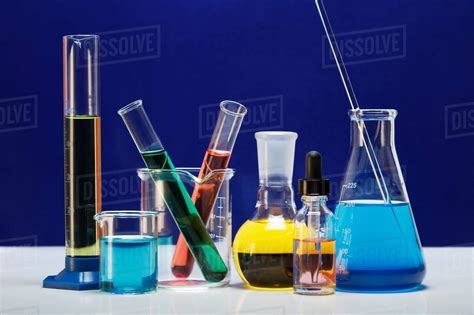 bottle of test|test tubes and beakers.